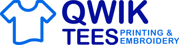 Qwik Tees banner logo showcasing local screen printing and embroidery in Volusia County, Florida.